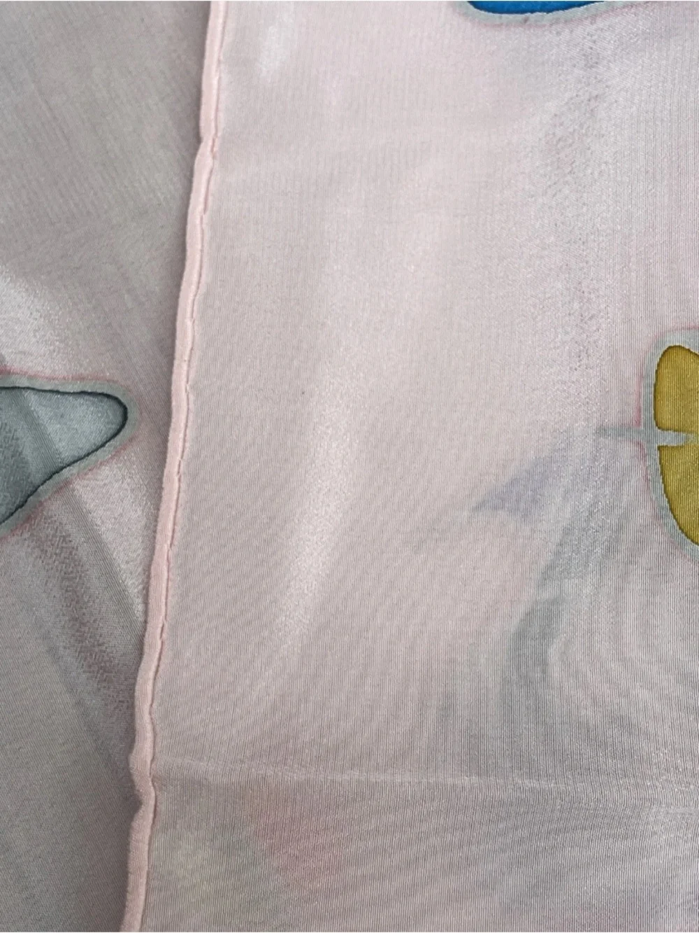 Red Fish Designs 100 % Silk Ice Cream Print Scarf - Pastel Pink 30x30